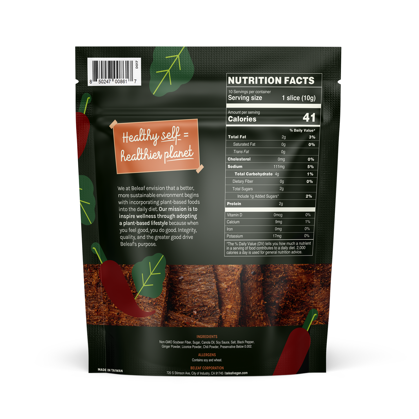 Beleaf Plant-based Spicy Jerky, 3.5 Ounce