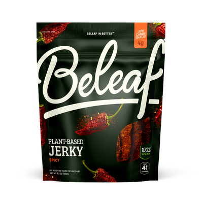 Beleaf Plant-based Spicy Jerky, 3.5 Ounce