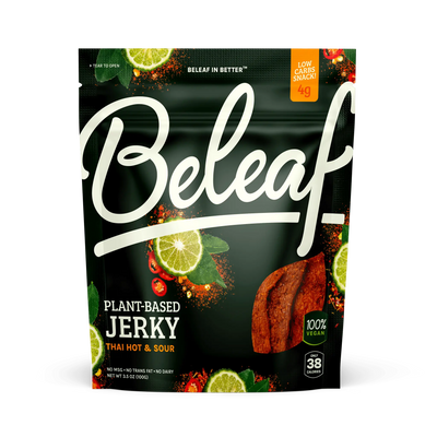 Beleaf Plant-based Thai Hot & Sour Jerky, 3.5 Ounce