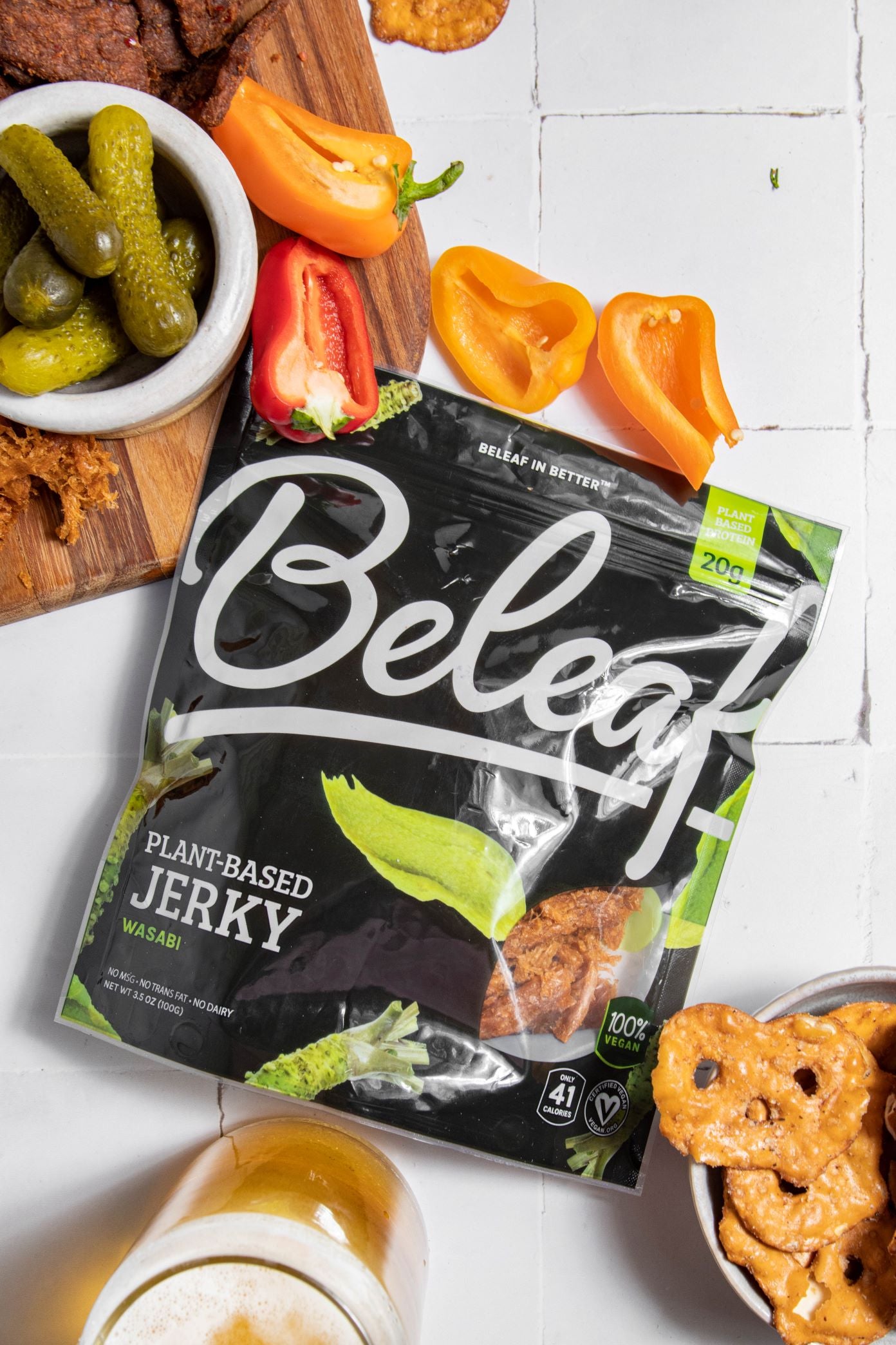 Beleaf Plant-based Wasabi Jerky, 3.5 Ounce