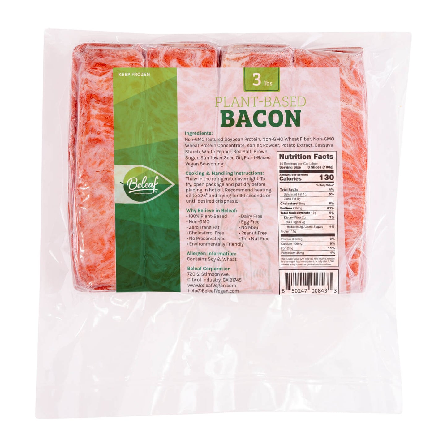 Beleaf Plant-Based Bacon - Foodservice