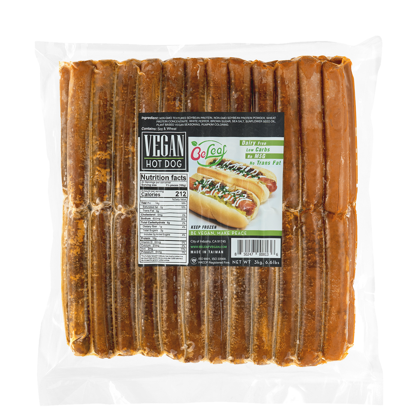 Beleaf Plant-Based Hot Dog - Foodservice