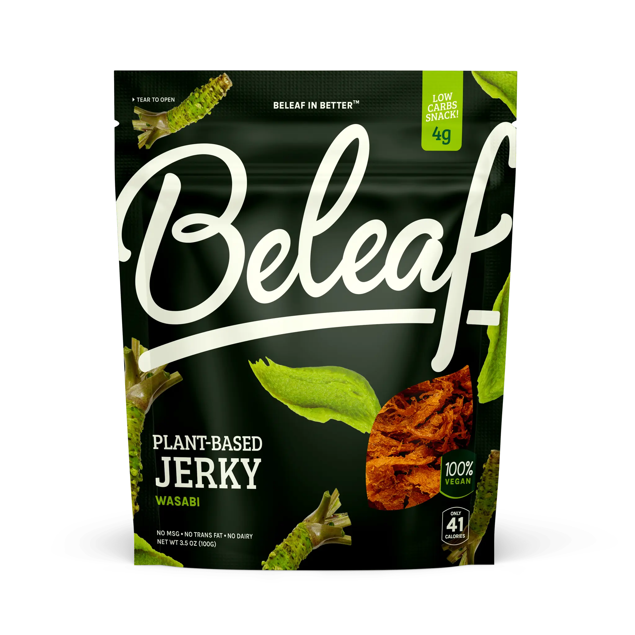 Beleaf Plant-based Wasabi Jerky, 3.5 Ounce – Beleaf Vegan