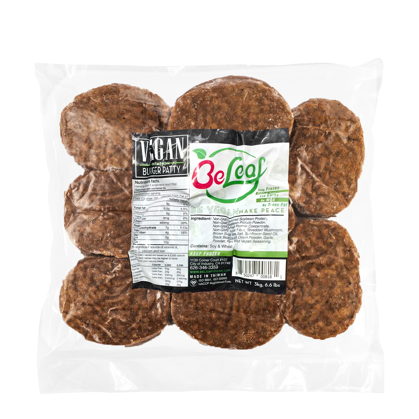 Beleaf Plant-Based Burger Patty - Foodservice